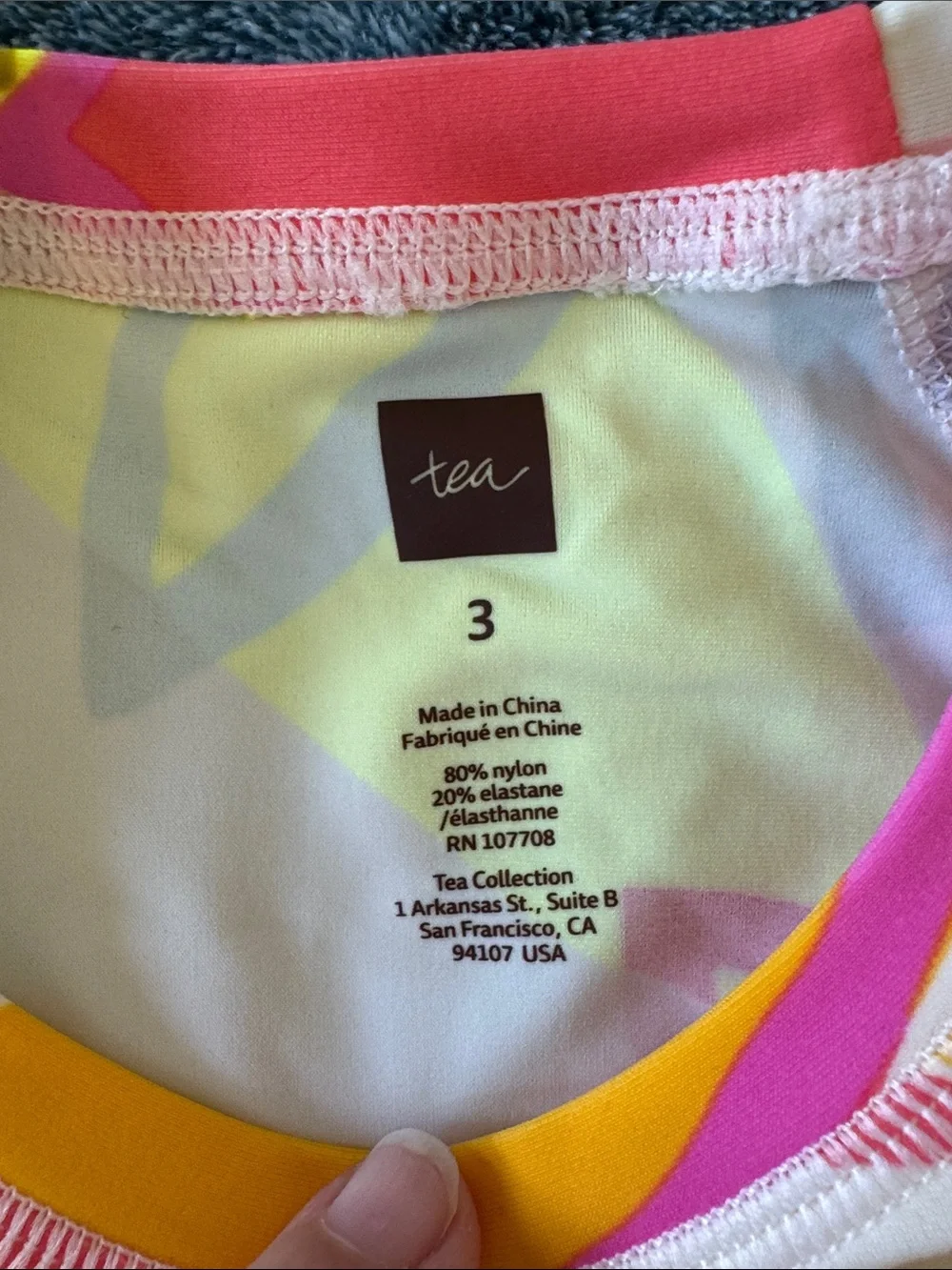 Tea Collection Girls' Floral Short Sleeve Rash Guard - Pink, Yellow, Blue